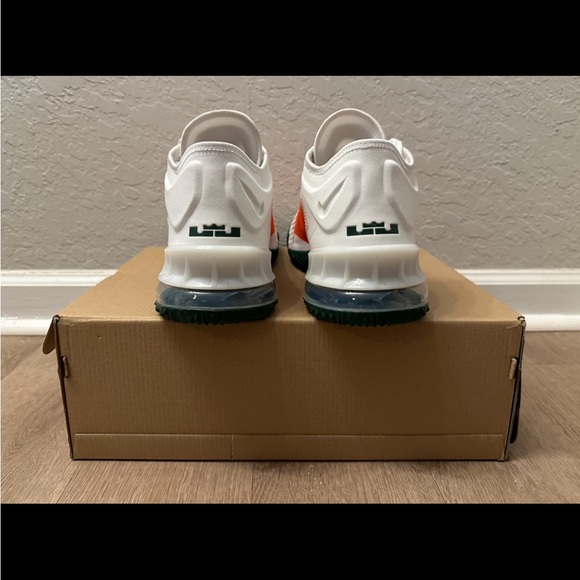 Lebron XVIII Low - Size 12 - White/Dark Green-Orange